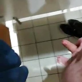 Strip and Cum in Public Toilet Part 2