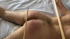 caned cuffed to poles - no escape