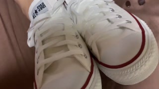 shoe job CUM ONTO CONVERSE SNEAKERS