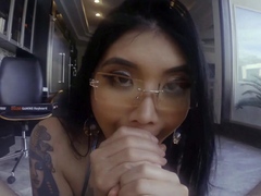 POVLife Sexy brunette Katie King POV blowjob sex