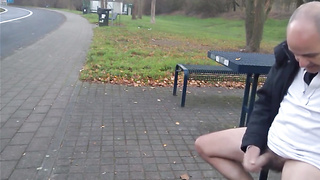 German daddy wanking outdoor 5