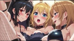 hentai lesbian threesome at a private party full hentai animation