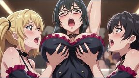 hentai lesbian threesome at a private party full hentai animation