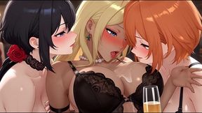 hentai lesbian threesome at a private party full hentai animation