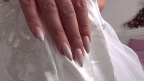 I jerk you off with silk wedding gloves bb