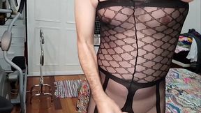 Black Body Stockings on Big Butt