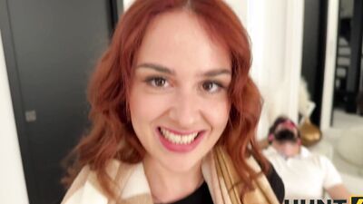 HUNT4K. Poor redhead slut with nice curves and pussy is fucking for scientific progress