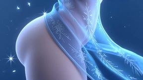 Stunning Nude Graceful and Elegant Sensual Poses in Her Magical Glowing Ice Palace Cinematic 3D Animation