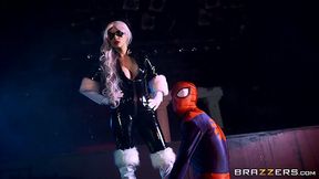 Horny Catwoman is having a lot of fun with Spiderman