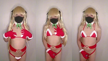 santarina femboy faps and cums