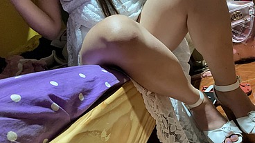Getting ready for the party and they let me into their bedroom