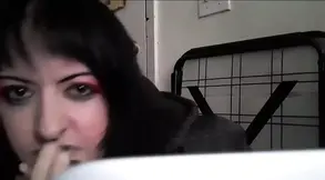 Goth cam girl on webcam SFW