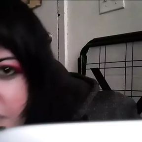 Goth cam girl on webcam SFW