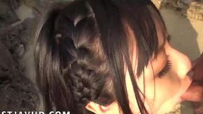 Hot Japanese Blowjob With Megumi Haruka In Open Air Sensual Asian Encounter! Bikini Sex