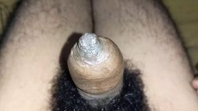 Tight Foreskin Phimosis Dick Closeup Dripping Precum Until Cum