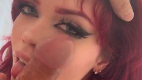 First Time Giving Head to a Fan: He Bust a Huge Load on Me
