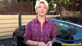 Blonde Seductress Shines in a Bold Outdoor Encounter