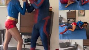 Ultra girl vs spider man wrestling match