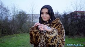 French babe Crystal Cherry outdoor blowjob and big dick pov