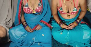 Desi sexy wife hot bikni and sky blue saree hot pussy sex