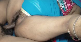 Desi sexy wife hot bikni and sky blue saree hot pussy sex