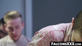 FalconsXXX.com - Inked stud pounding a guy's hole after rimming and cock sucking exci