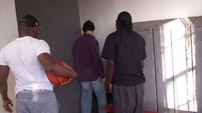 Black gay studs are having fun with jock's butt hole