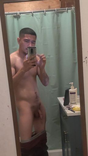 Solo beating my cock