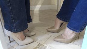 women swap shoes with each other 6HH