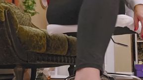 Sassy shoe play, mild domme, joi