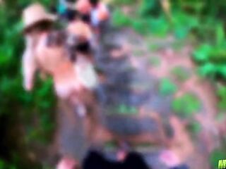 Will I be able to fuck this hawt golden-haired and brunette in the woods????