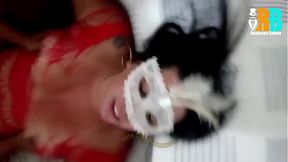 Brazilian Bull &mdash;  hotwife getting fucked and cuckold recording the gangbang with double penetration and cum on the married woman