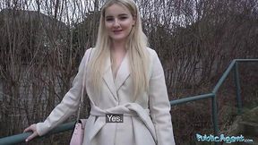 Charming blonde agrees to well-endowed stranger's indecent proposal