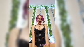 Goddess Rarity pleasures loser boys with JOI in shiny latex