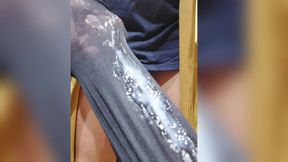 Daddy handjob cum on sheer socks