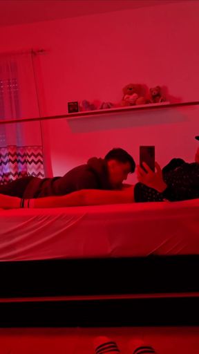 Gay Blowjob Reflections - Caught in the Mirror