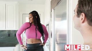 Fucking My Ebony Step Milf While Talking To My Father