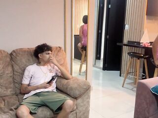 My neighbour bangs me hard in the butt whilst my spouse's cuckold doesn't notice.