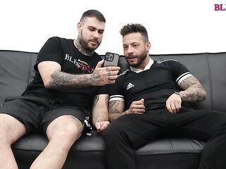 Str8 boy lets his ex-girlfriend's brother give him fellatio