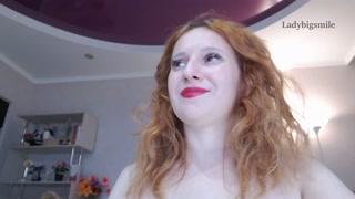 lady redhead camel toe tease after strip in transparent thongs