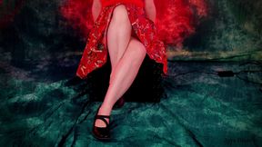 Double crossed twisted legs just sitting video