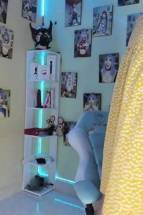 Submissive Sissy Having a Dirty Talk and Changing Clothes