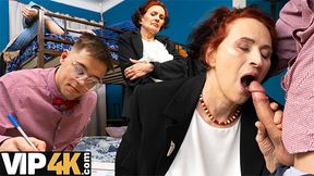 Kinky wedding story with sexy students & a red-headed bride