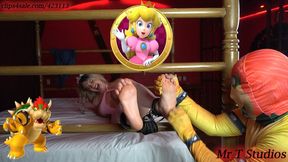 Princess Peach's feet tickled by Bowser