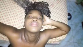 Deep-throated ebony babe got BBC semen-drenched facial & hardcore screwed by massive cock&#x1F32D;