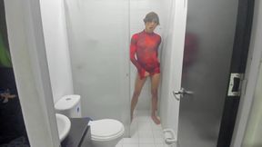 Colombian Femboy Juicy Ass Twerk with Dildo in the Shower