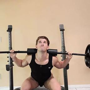 Blonde Boy with Big Juciy Ass Squats and Lunge Massive Weights