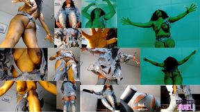 Girl Tourist Hulk Transformation and Denim Destruction, Gypsy Witch Enchantment - Growth Fetish, Transformation Fantasy