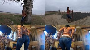 Leather & Jeans Striptease – Outdoor by the Lake into Cabin Seduction