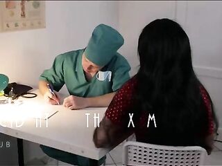 Hard climax on gyno chair